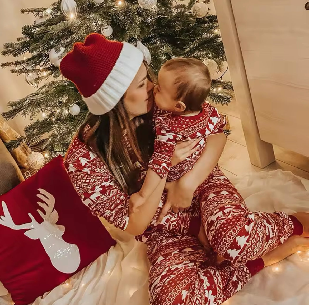 Family Christmas Matching Pajamas Set Adult Kids and New born.