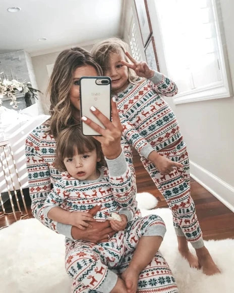Family Christmas Matching Pajamas Set Adult Kids and New born.