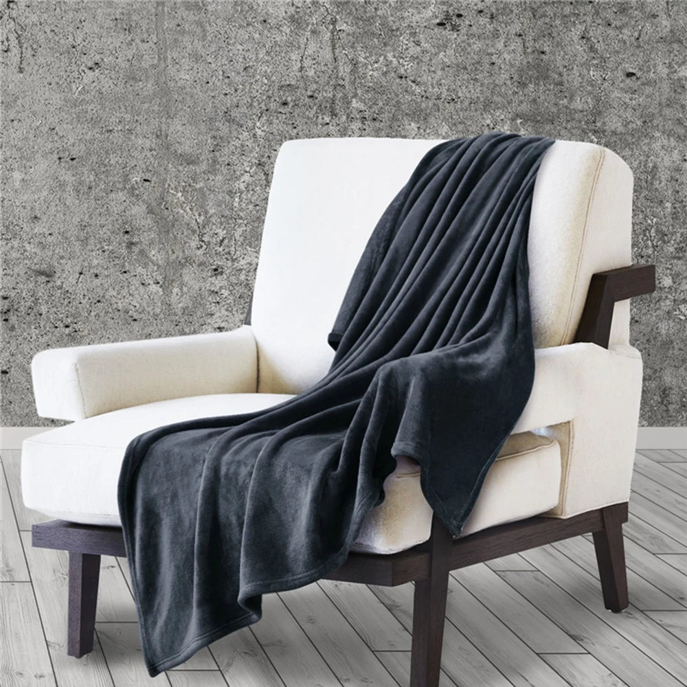 Flannel Blanket Fluffy Warm Soft Sofa