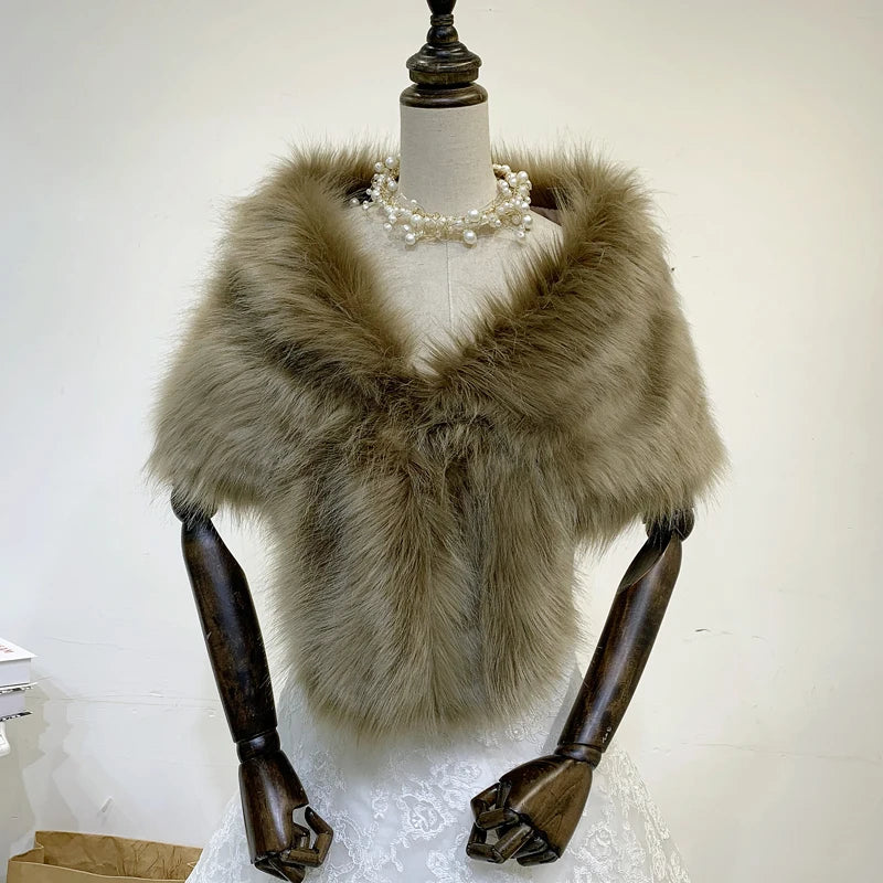 Faux Fur Shoulder Cape